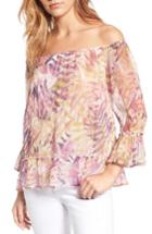 Women's Lucky Brand Off The Shoulder Palm Print Top
