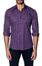 Men's Jared Lang Slim Fit Plaid Sport Shirt - Red