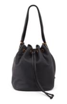 Hobo Brandish Convertible Leather Bucket Bag - Black