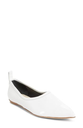 Women's Tibi John Pointy Toe Flat Eu - White
