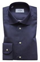 Men's Eton Contemporary Fit Signature Polka Dot Dress Shirt - Blue