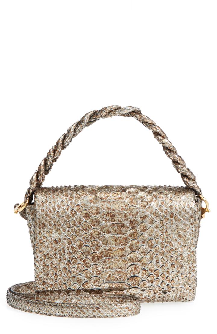 Nancy Gonzalez Small Carrie Genuine Crocodile Metallic Clutch -