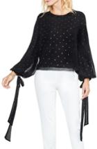Women's Vince Camuto Gilded Diamonds Tie Cuff Top - Black