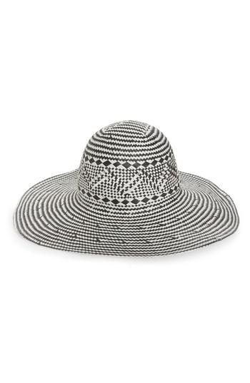 Women's Nordstrom Two-tone Floppy Straw Hat - Black