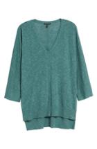 Petite Women's Eileen Fisher Organic Linen & Cotton Sweater P - Blue/green
