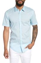Men's Boss Ronn Slim Fit Flower Print Sport Shirt - Blue