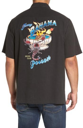Men's Tommy Bahama Drink Your Poison Embroidered Silk Woven Shirt