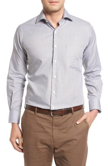 Men's Peter Millar Regular Fit Fall Check Sport Shirt, Size - Blue