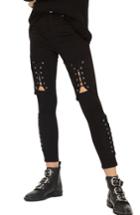 Women's Topshop Jamie Corset Leg High Rise Jeans X 30 - Black