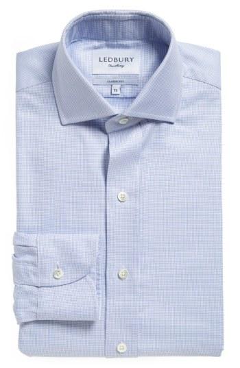 Men's Ledbury Classic Fit Check Dress Shirt - Blue