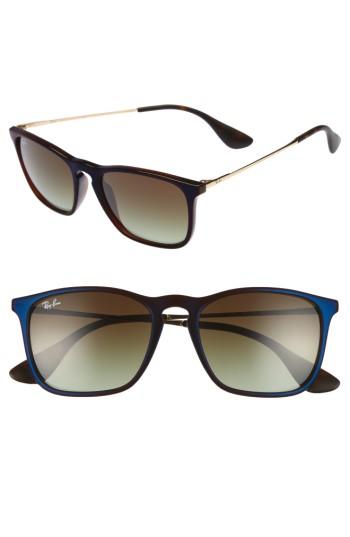 Women's Ray-ban Youngster 54mm Square Keyhole Sunglasses - Clear Brown
