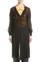Women's Junya Watanabe Sheer Open Back Georgette Dress - Black