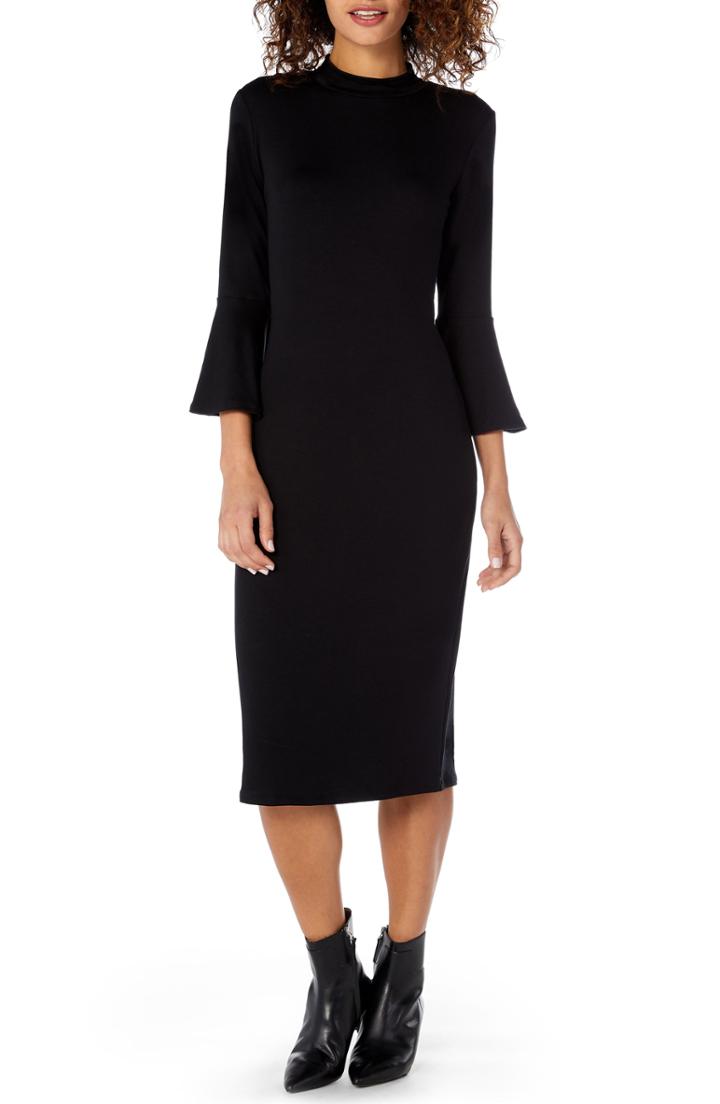 Women's Michael Stars Elevated French Terry Bell Sleeve Sheath Dress