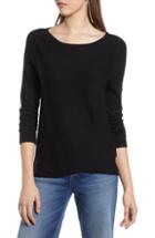 Women's Halogen Crossover Front Knit Sweater, Size - Black