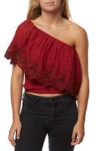 Women's O'neill Sabrina Ruffle One-shoulder Top - Red