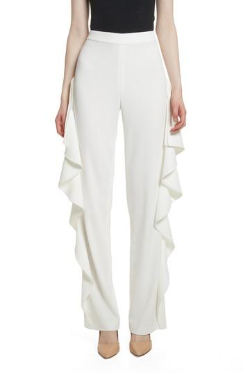 Women's Alice + Olivia Estell Ruffle Side Pants - White