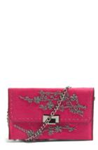 Topshop Floral Beaded Convertible Clutch - Pink