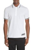 Men's Givenchy Lightning Bolt Tipped Polo, Size - White
