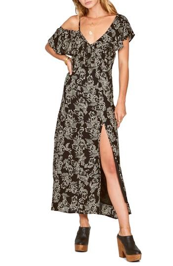 Women's Amuse Society Midnight Flower Asymmetrical Maxi Dress - Black
