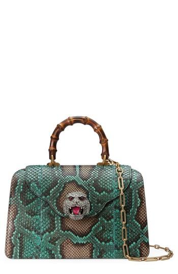 Gucci Medium Gatto Genuine Python Satchel -