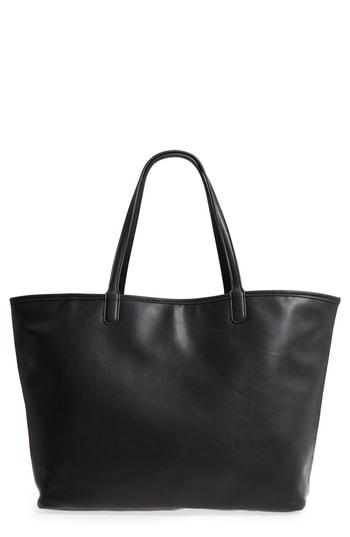 Mali +lili Esme Camo Print Vegan Leather Reversible Tote - Black