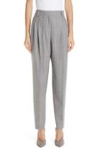 Women's Lafayette 148 New York Vestry Pleated Plaid Pants - Grey