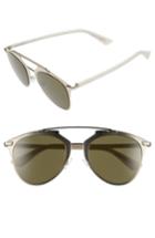 Women's Dior Reflected 52mm Brow Bar Sunglasses - Gold Whte/ Green