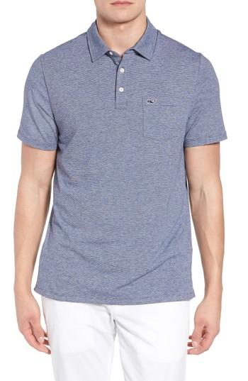 Men's Vineyard Vines Edgartown Solid Stretch Polo, Size - Blue