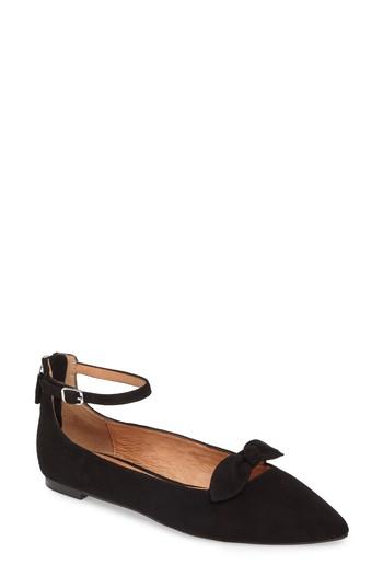 Women's Halogen Paisley Ankle Strap Flat .5 M - Black