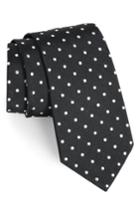 Men's Gitman Polka Dot Silk Tie, Size X-long - Black