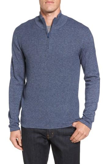 Men's Zachary Prell Higgins Quarter Zip Sweater - Blue