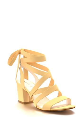 Women's Shoes Of Prey Cross Strap Sandal .5 B - Beige