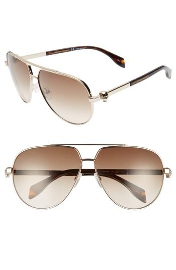 Women's Alexander Mcqueen 63mm Aviator Sunglasses -