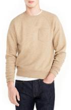 Men's J.crew Textured Pique Fleece Sweatshirt, Size - Brown