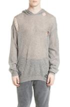 Men's Drifter Odin Destroyed Hoodie Sweater - Grey