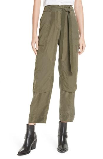 Women's Rag & Bone Henri Crop Silk Pants - Green