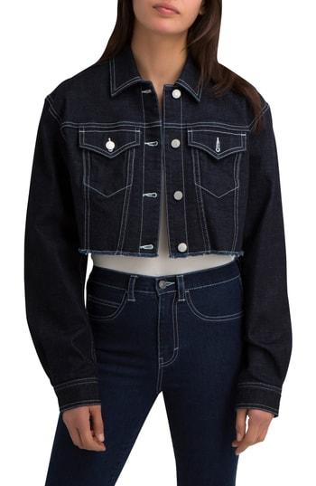 Women's Jordache Bianca Bow Crop Jacket - Blue