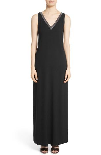 Women's Fabiana Filippi Beaded Maxi Dress Us / 40 It - Black