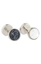 Men's Trafalgar Brentwood' Reversible Onyx & Mother Of Pearl Cuff Links