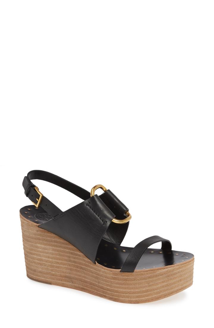 Women's Tory Burch Ravello Platform Wedge M - Black
