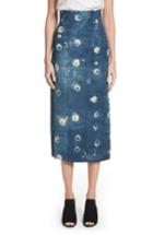 Women's Adam Lippes Shibori Chambray Pencil Skirt - Blue