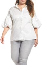 Women's Elvi Pinna Puffball Sleeve Shirt Us / 8 Uk - White