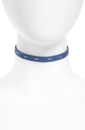 Women's Canvas Jewelry Bar Denim Choker