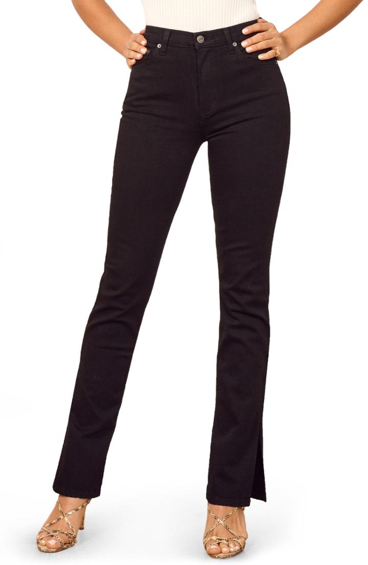 Women's Reformation Perri Flare Jeans - Black