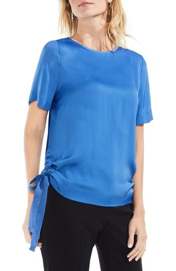 Women's Vince Camuto Side Drawstring Rumple Blouse, Size - Blue