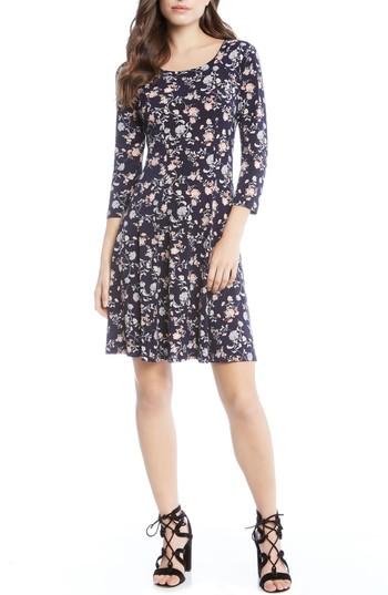 Women's Karen Kane Floral A-line Swing Dress - Black