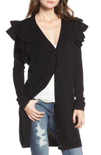 Women's Soprano Ruffle Shoulder Cardigan