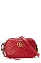Gucci Gg Marmont 2.0 Matelasse Leather Shoulder Bag - Red