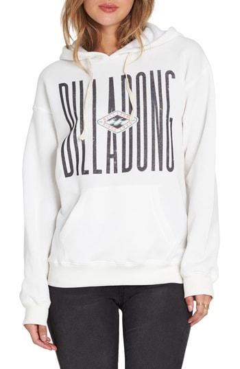 Women's Billabong Heritage Skinny Logo Hoodie - White
