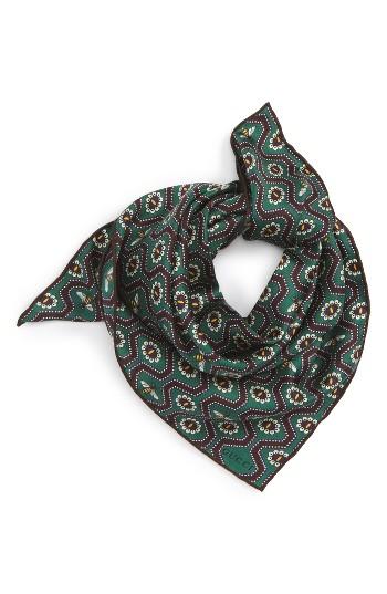 Men's Gucci Pearl Bee Pocket Square, Size - Green